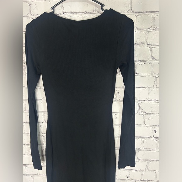 NWT SKIMS Soft Lounge Long Sleeve Ribbed Dress Onyx Size M - Picture 7 of 8